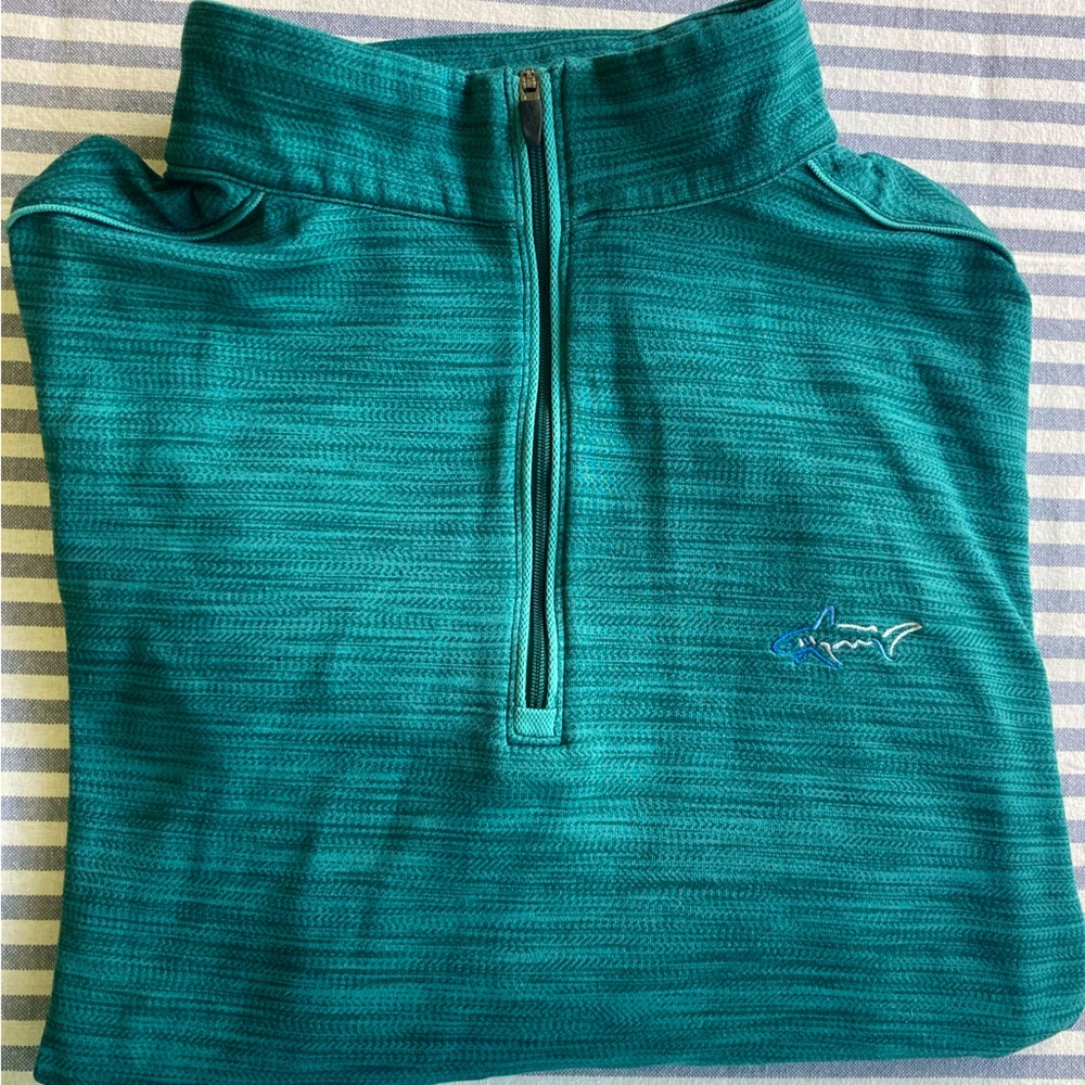 Greg Norman Play Dry Collection Teal Pullover Long-sleeve Size Medium Green